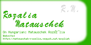 rozalia matauschek business card